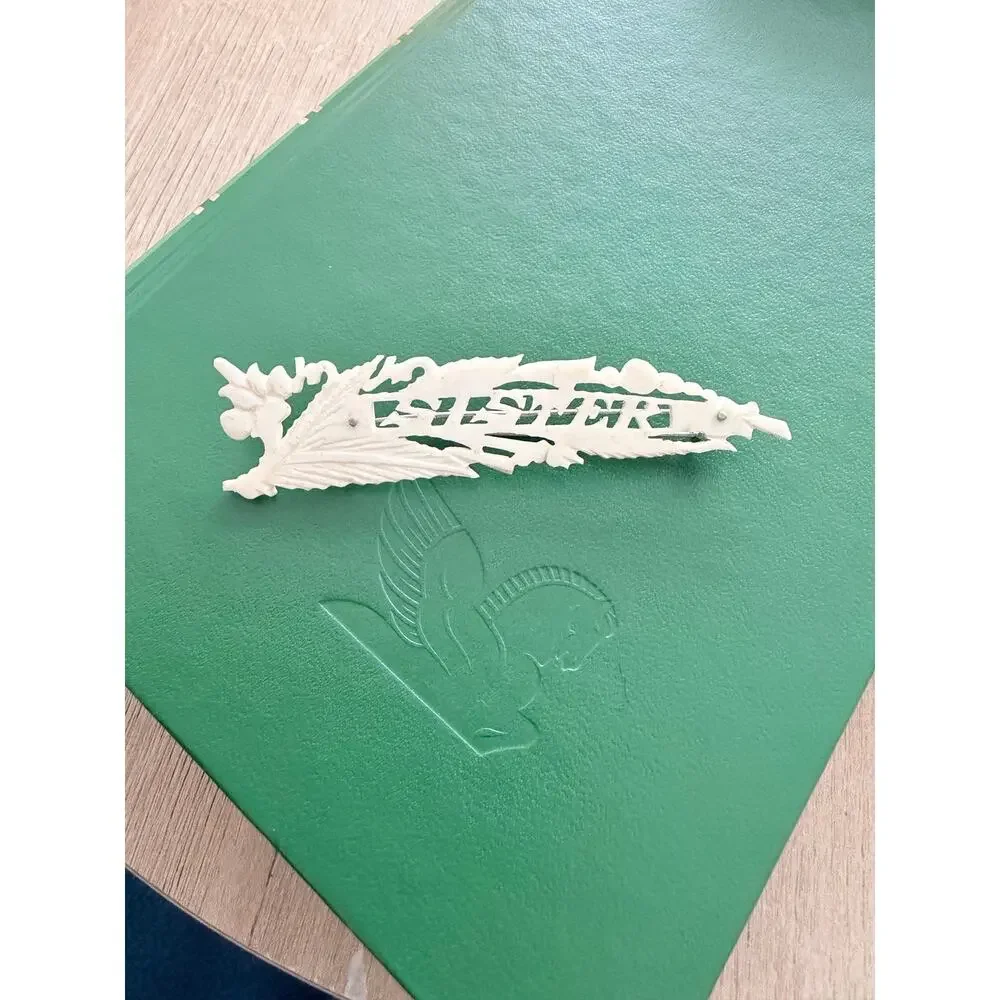 Victorian Brooch: Carved Sister Feather Design